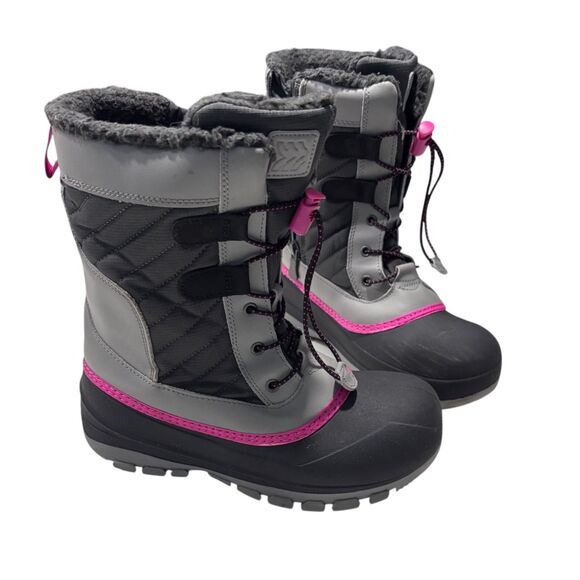 All in Motion | Girls Black Grey Thermolite Ecomade Winter Snow Boots Size 4 - Picture 1 of 14